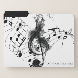Luxury Music Note black and white File Folder