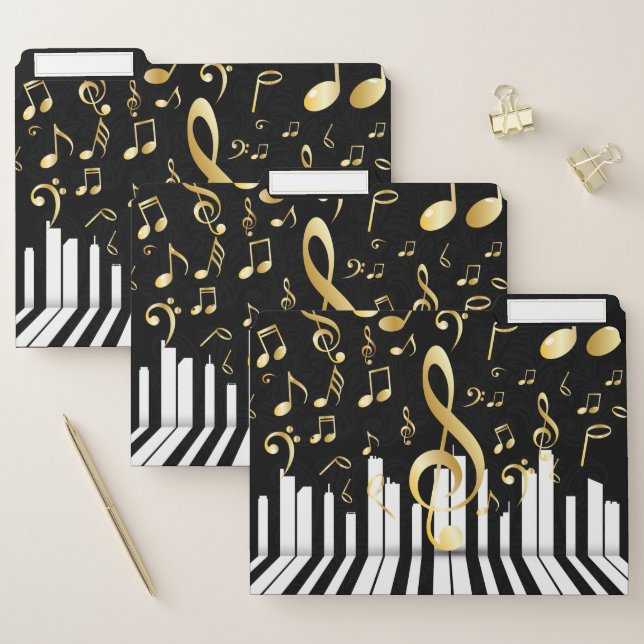 Luxury Music Note piano keys File Folder (Set)