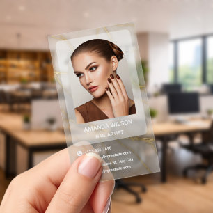 Luxury Nail Artist Clear Business Cards