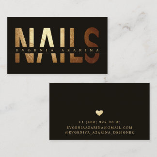 Luxury Nail Business Card – Gold & Black Design
