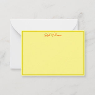 Luxury Name with Elegant Gold Bordered Note Card