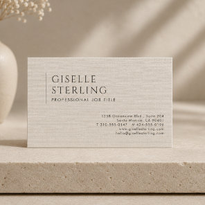 Luxury Natural Linen Business Card