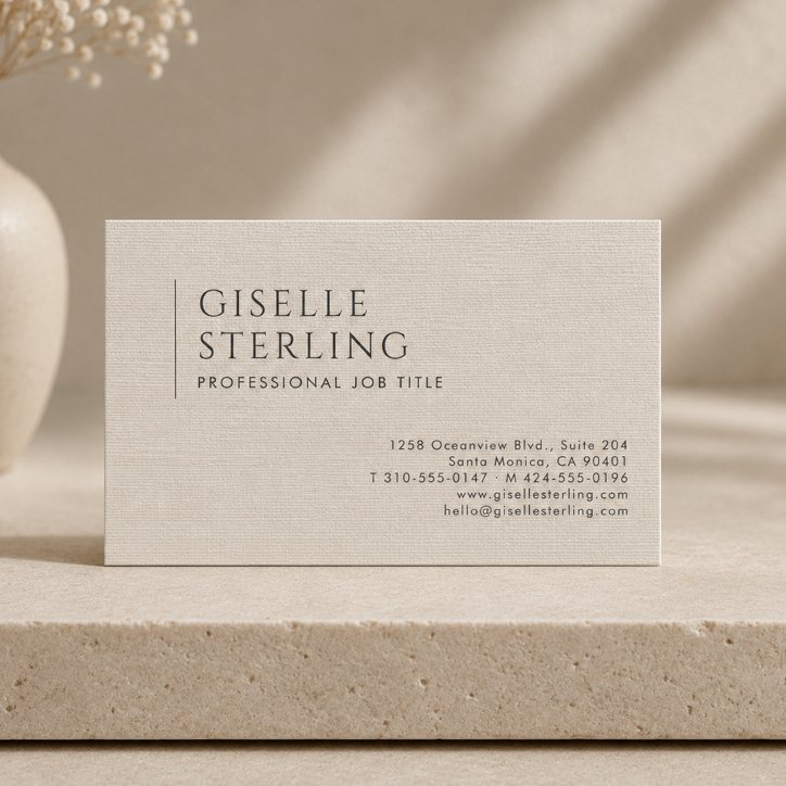 Luxury Natural Linen Business Card