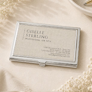 Luxury Natural Linen Business Card Case