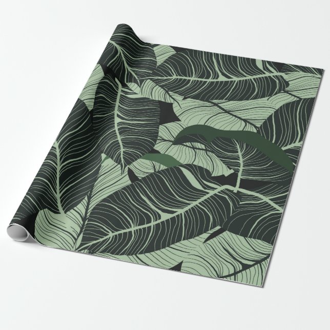 Luxury nature leaves background. Floral pattern, T Wrapping Paper (Unrolled)