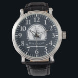 Luxury Navy Blue Boat Family Name Watch<br><div class="desc">Modern Nautical Personalized Boat Name design. Matching products can be found in Nautical Boat Modern collection. If you have any questions feel free to contact me.</div>