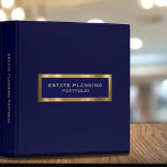 Luxury Navy Blue Estate Planning Portfolio 3 Ring Binder<br><div class="desc">Designed for Estate Planners and Law and Legal firms. This binder is ideal for organizing your client's portfolio information.</div>