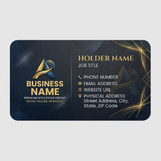 Luxury Navy Blue Gold Elegant Executive Business C Clear Business Cards