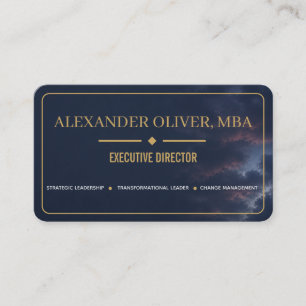 Luxury Navy Blue & Gold Professional Business Card