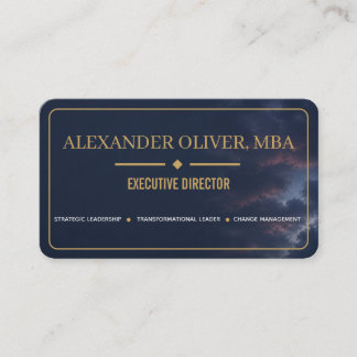 Luxury Navy Blue & Gold Professional Business Card