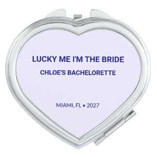 Luxury Navy Blue Lucky Me Compact Mirror