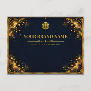 Luxury Navy Gold Jewelry Packing Slip Holiday Postcard