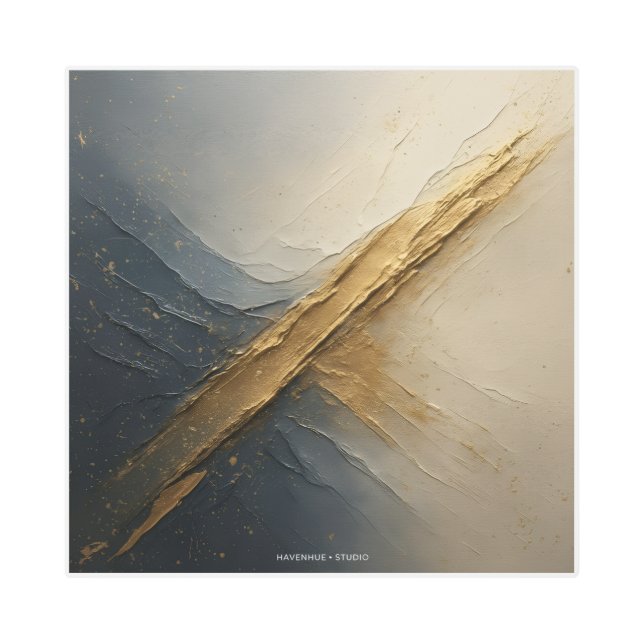 “Luxury Navy Gold Metal Print — Modern Metallic (Front)