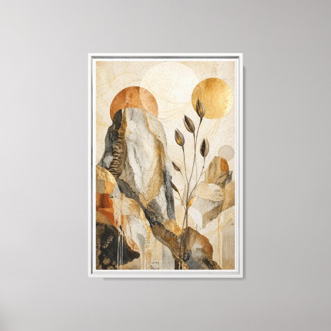 Luxury Neutral Abstract Landscape Canvas Print (Front)