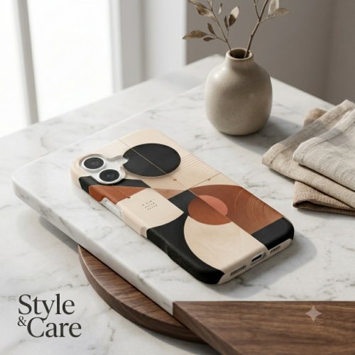Luxury Neutral Geometric Aesthetic iPhone 17 Case