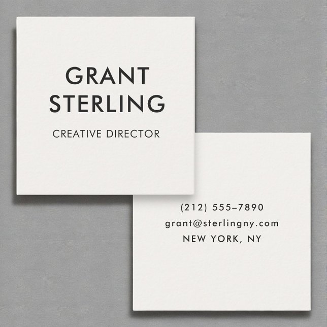 Luxury Neutral Modern Minimal Typography Square Business Card (Creator Uploaded)