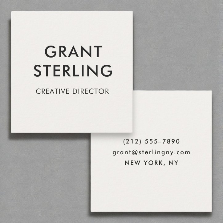 Luxury Neutral Modern Minimal Typography Square Business Card