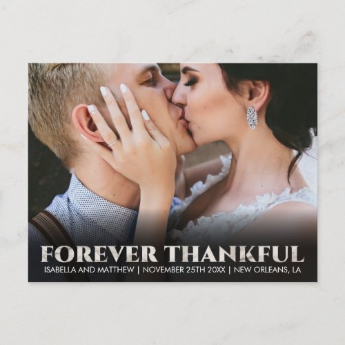 Luxury New White Marble Forever Thankful Image Postcard