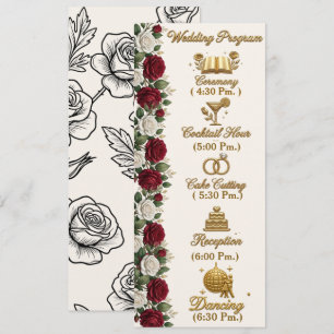 Luxury New York Rose Full Wedding Program Timeline