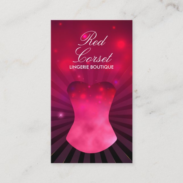 Luxury Night Show Corset Lingerie Business Card (Front)