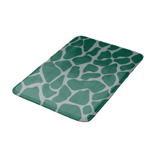Luxury Nordic Emerald Green Giraffe Print  Bath Mat