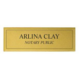 Luxury Notary Public Name Badge Gold Texture