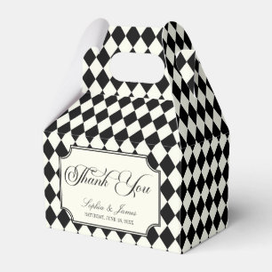 Luxury Old Money Black Ivory Vintage Wedding Favor Boxes