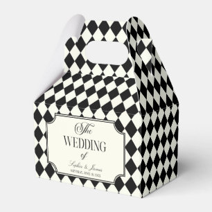 Luxury Old Money Black Ivory Vintage Wedding Favor Boxes