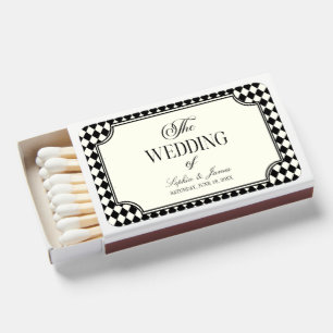 Luxury Old Money Black Ivory Vintage Wedding Matchboxes