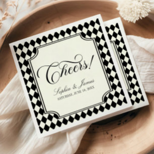 Luxury Old Money Black Ivory Vintage Wedding Napkins