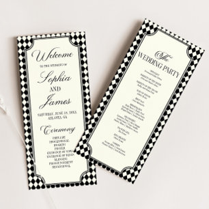 Luxury Old Money Black Ivory Vintage Wedding Program