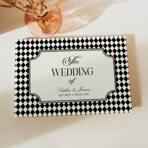 Luxury Old Money Black Vintage Wedding Guest Book