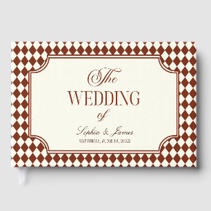 Luxury Old Money Burgundy Vintage Wedding Guest Book