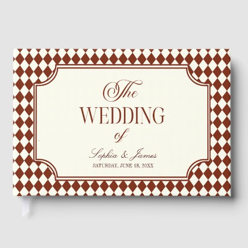 Luxury Old Money Burgundy Vintage Wedding Guest Book