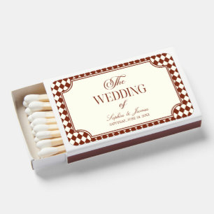 Luxury Old Money Burgundy Vintage Wedding Matchboxes