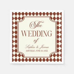 Luxury Old Money Burgundy Vintage Wedding Napkins