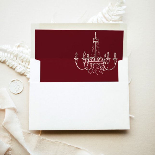 Luxury Old Money chandelier Calligraphy Wedding Envelope Liner (Creator Uploaded)
