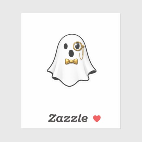 Luxury Old Money Ghost Sticker Whimsical Gold Mono