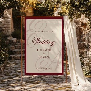 Luxury Old Money Monogram Wedding Welcome Foam Board