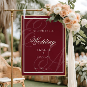 Luxury Old Money Monogram Wedding Welcome Foam Board