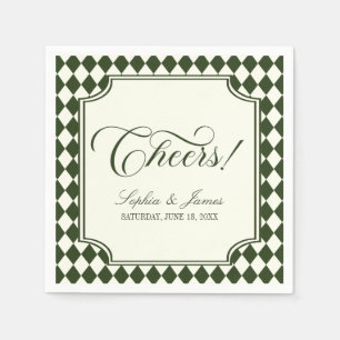 Luxury Old Money Olive Green Ivory Vintage Wedding Napkins