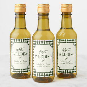 Luxury Old Money Olive Green Vintage Wedding Wine Label