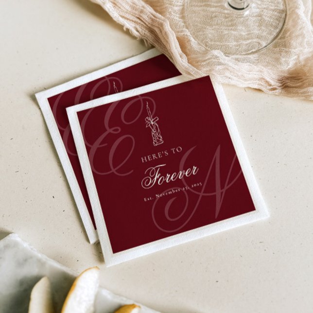 Luxury Old Money Retro Calligraphy Wedding Napkins (Creator Uploaded)