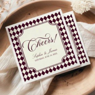 Luxury Old Money Wine Ivory Vintage Wedding Napkins