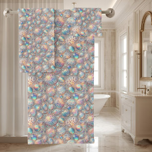 Luxury Opal DIamond   Snow Leopard Print Towel Set