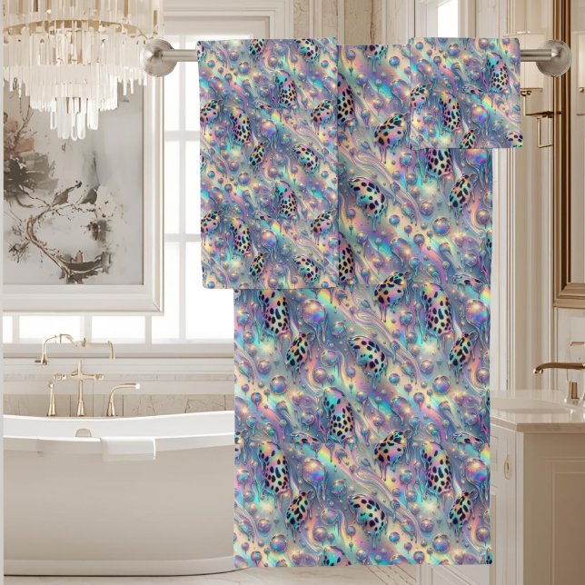 Luxury Opal DIamond | Snow Leopard Print Towel Set (Creator Uploaded)
