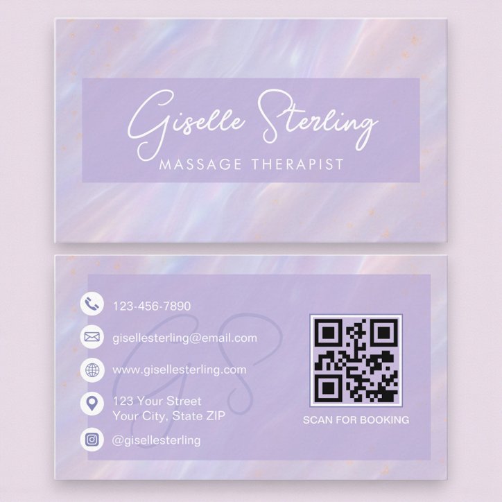 Luxury Opal Holographic Spa Professional Business Card