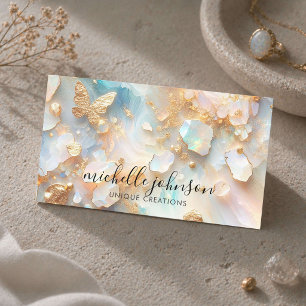 Luxury Opal Moonstone Butterfly Jewelry Designer  Business Card