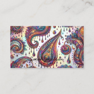 Luxury Opal Paisley Diamond Business Card