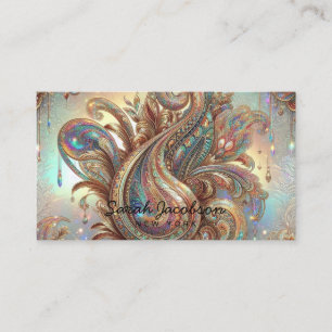 Luxury Opal Paisley Diamond Business Card